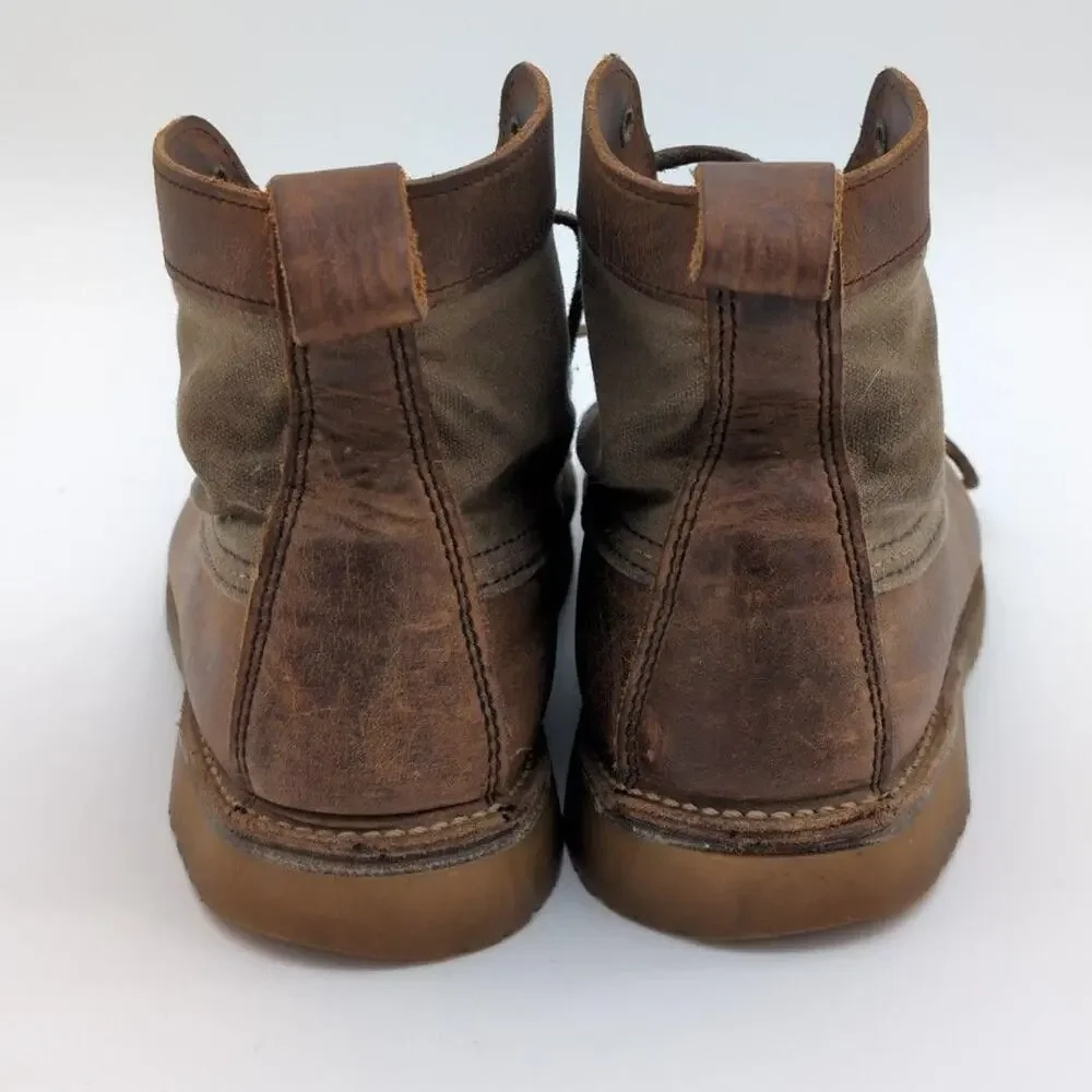 Red Wing Boots Mens 9 Brown 3335 Weekender Canvas Moc Leather Work Shoes